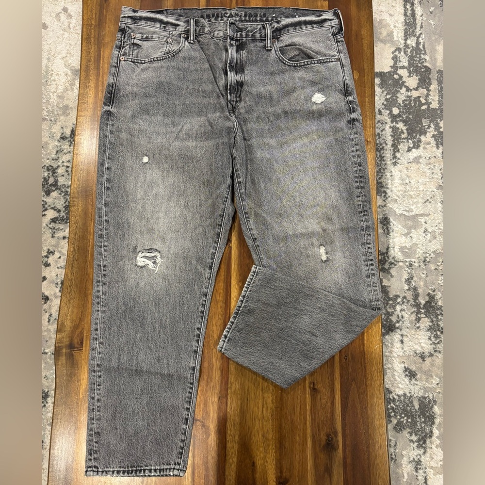 American Eagle Men's Distressed Gray Jeans 38x32